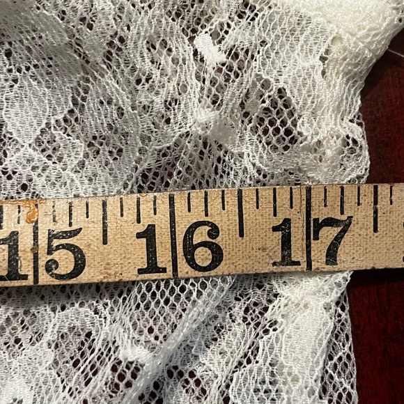 Vintage Sans Souci White Sheer Lace Blouse Sz L /G Classics BOHO Long sleeve - Picture 7 of 7